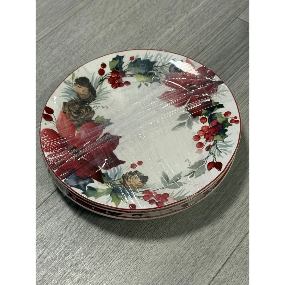 Pier 1 Berry Christmas Salad Plates 9